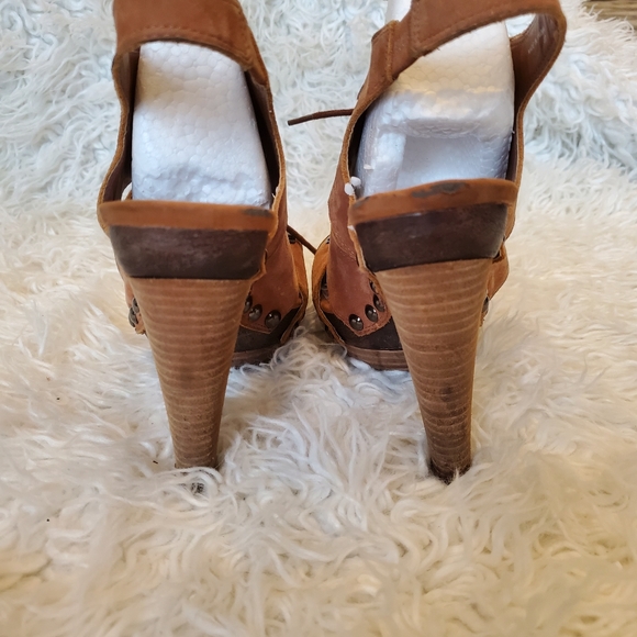 ALDO|Womens Tan Lace Up Heels| size 37 - Picture 8 of 11